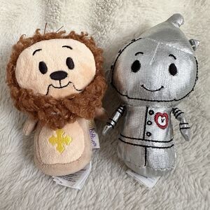 Hallmark Itty Bittys Wizard of Oz Lot of 2 Cowardly Lion Tin Man Plush Toys 5"